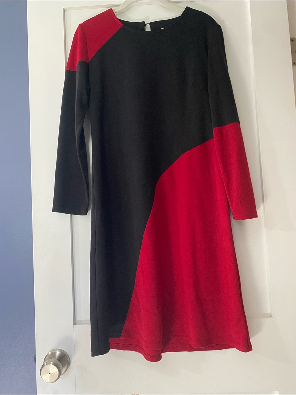 Black and Red Colorblock Dress